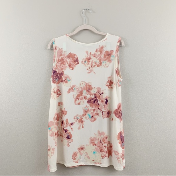 Ivory Pink Floral Sleeveless Blouse Tank - Picture 3 of 8